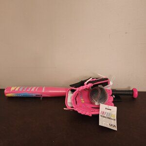 Franklin Sports Pink Inferno Tee Ball Set
